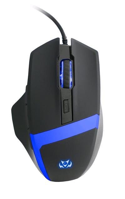Herní myš C-TECH Kyllaros, pro gaming, modré podsvícení, 3200DPI, 7 tlačítek, programovatelná, USB - obrázek produktu