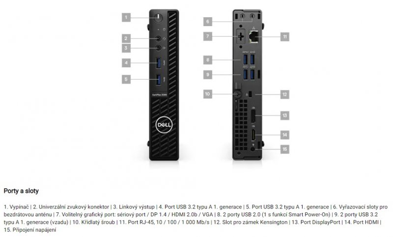 Dell Optiplex 3080 MFF Micro i5-10500T/ 8G/ 256 SSD/ WiFi/ W10P/ 3R-NBD - obrázek č. 5