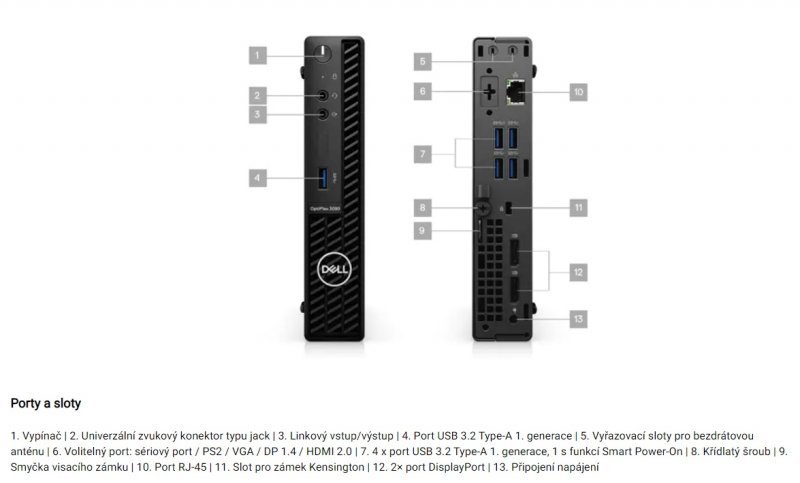 Dell Optiplex/ 3090/ Micro/ i3-10105T/ 8GB/ 256GB SSD/ UHD 630/ W10P/ 3R - obrázek produktu