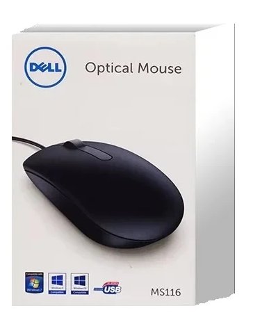 Dell myš, optická MS116, USB, černá retail box - obrázek č. 2
