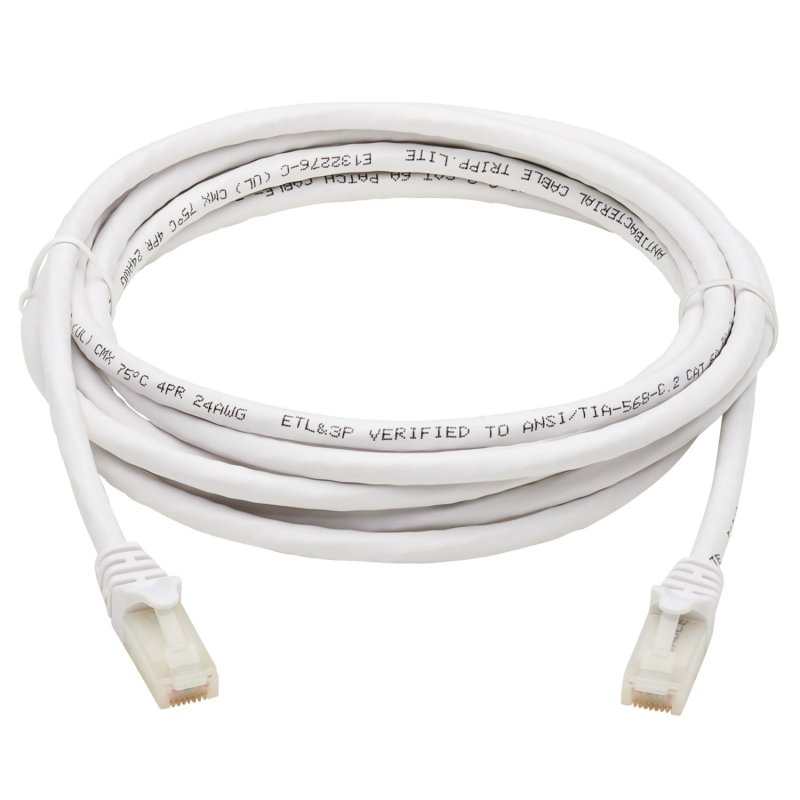 Tripplite Ethernetový kabel Cat6a 10GSnagless UTP,PoE,(RJ45 Samec/ Samec),Antibakt.Safe-IT,bílá,2.13m - obrázek č. 1