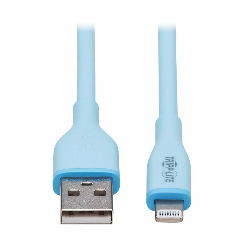 Tripplite Kabel USB-A/ Lightning Synch/ Nabíjení,MFi,Samec/ Samec,Safe-IT Antibakt,flex,sv.modrá, 0.91m - obrázek produktu