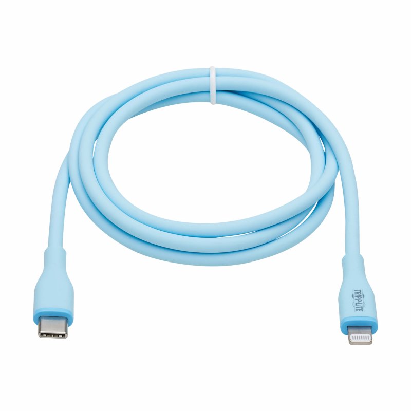 Tripplite Kabel USB-C / Lightning Synch/ Nabíjení,MFi,Samec/ Samec,Safe-IT Antibakt,flex,sv.modrá,0.91m - obrázek č. 1