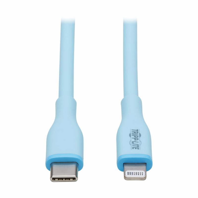 Tripplite Kabel USB-C / Lightning Synch/ Nabíjení,MFi,Samec/ Samec,Safe-IT Antibakt,flex,sv.modrá,0.91m - obrázek produktu