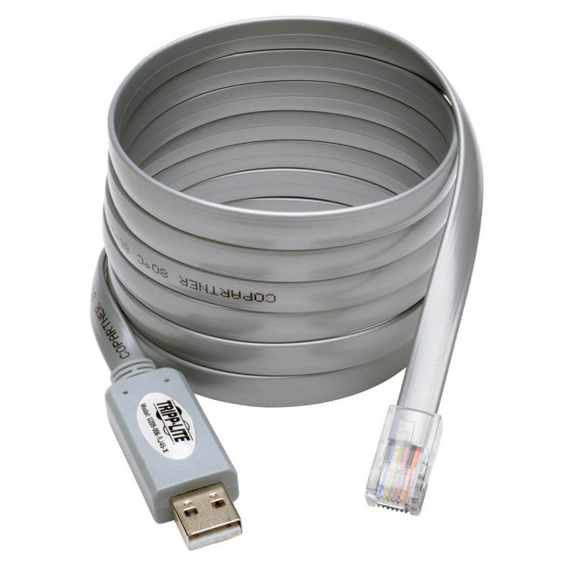 Tripplite Adaptér USB-A/ RJ45, kompatibilný s Cisco, 250Kb/ s (Samec/ Samec), sivý kábel 1.83m - obrázek produktu