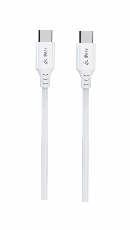 TPU KABEL USB-C  /  USB-C 1M, USB 2.0 BÍLÝ - obrázek č. 1