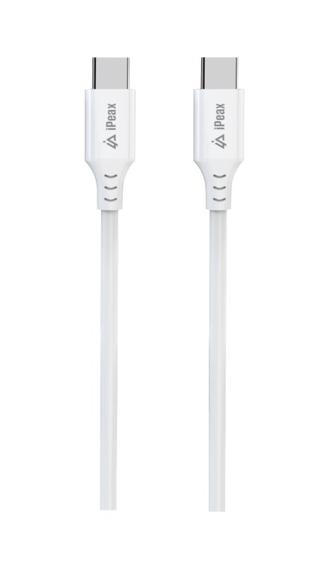 TPU KABEL USB-C  /  USB-C 1,5M, USB 2.0 BÍLÝ - obrázek č. 1