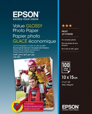 EPSON Value Glossy Photo Paper 10x15cm 100 sheet - obrázek produktu