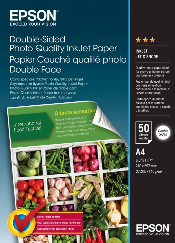 Double-Sided Photo Quality Inkjet Paper,A4,50 sheets - obrázek produktu