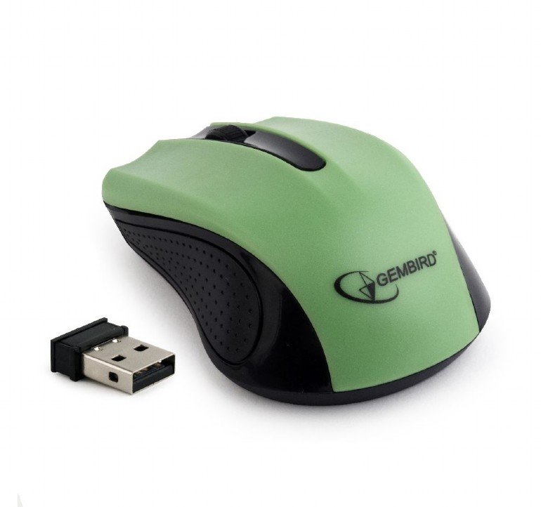Gembird bezdrátová optická  myš MUSW-101, zelená - obrázek produktu