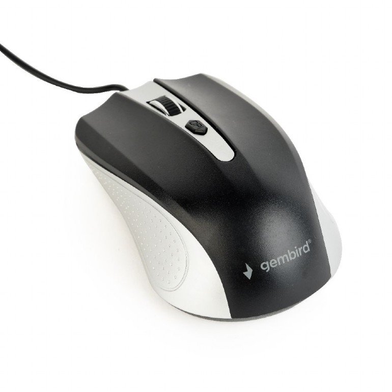 Gembird drátová myš MUS-4B-01-SB, černo stříbrná - obrázek produktu