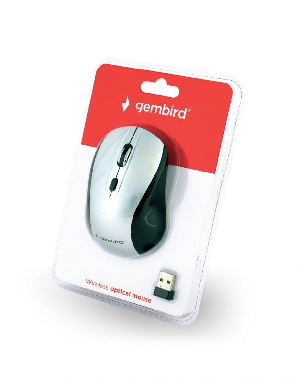 Gembird bezdrátová myš MUSW-4B-02-BS, stříbrná - obrázek č. 2