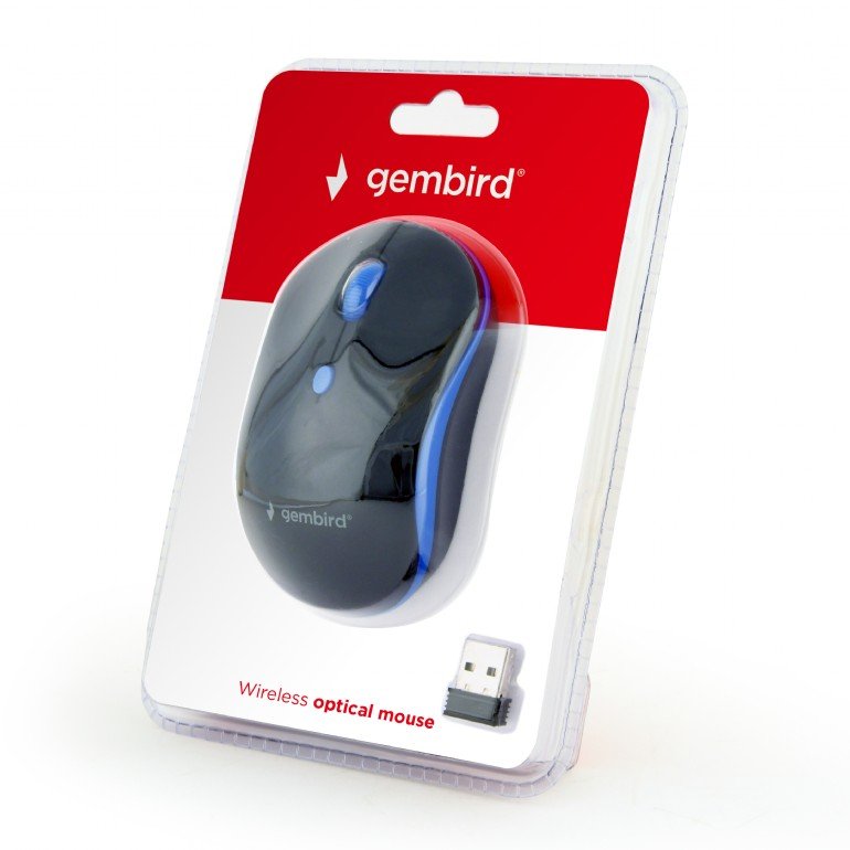 Gembird MUSW-4B-03-B/ Cestovní/ Optická/ Bezdrátová USB/ Černá-modrá - obrázek č. 1