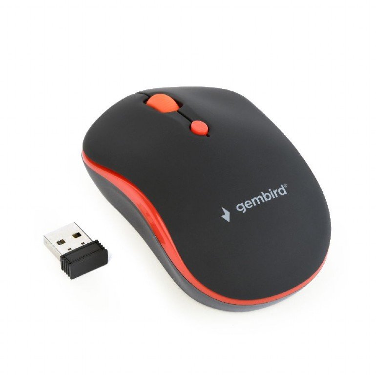 Gembird MUSW-4B-03-R/ Cestovní/ Optická/ Bezdrátová USB/ Černá-červená - obrázek produktu