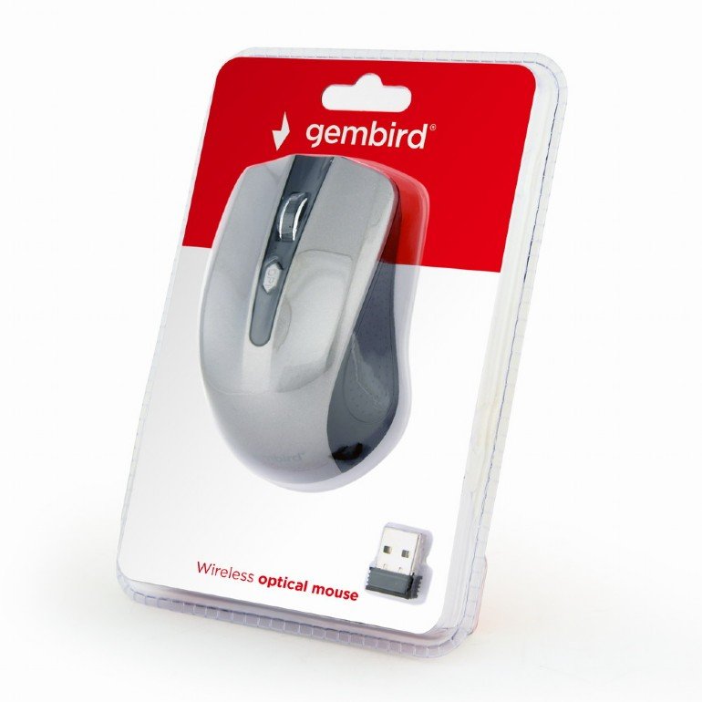 Gembird MUSW-4B-04-BG/ Cestovní/ Optická/ Bezdrátová USB/ Černá-stříbrná - obrázek č. 2