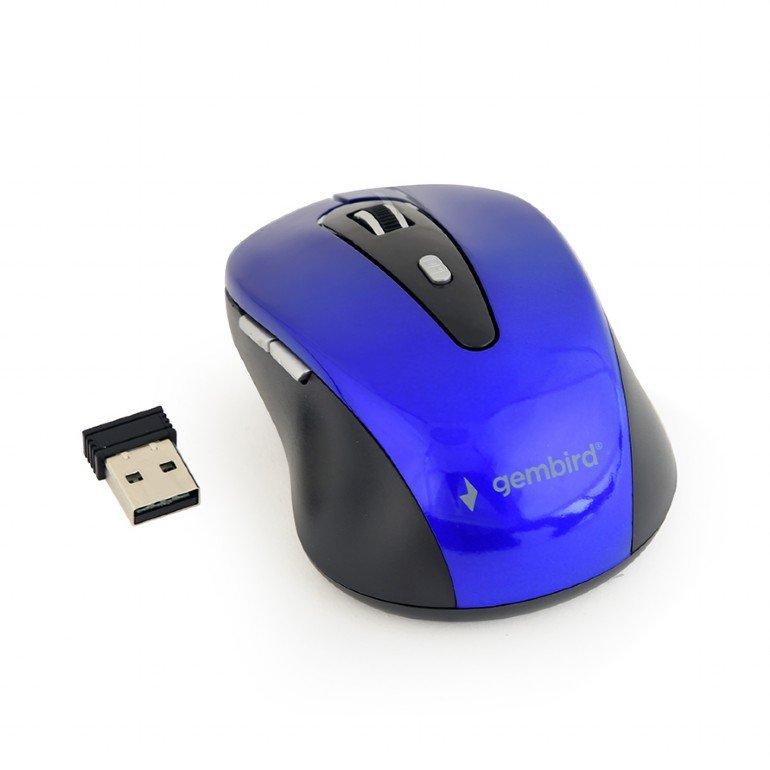 Gembird bezdrátová USB myš, 6 tlačítek, modrá - obrázek produktu