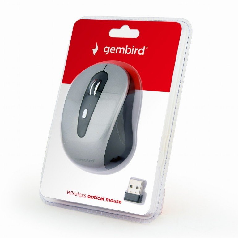Gembird bezdrátová USBmyš, 6 tlačítek, šedá - obrázek č. 2
