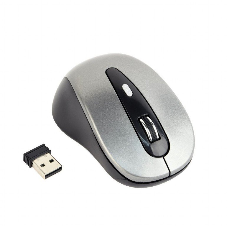 Gembird bezdrátová USBmyš, 6 tlačítek, šedá - obrázek č. 1