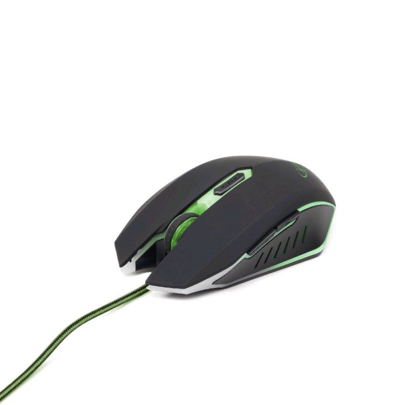 Gembird myš MUSG-001-G, herní,optická,zeleno-černá - obrázek produktu