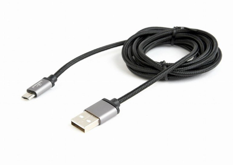 GEMBIRD Opletaný MicroUSB - USB 2.0,  M/ M, 1,8 m, černý - obrázek produktu