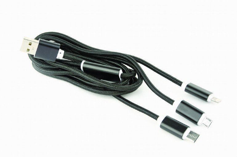 GEMBIRD USB 3-in-1 charging cable, black, 1 m - obrázek produktu