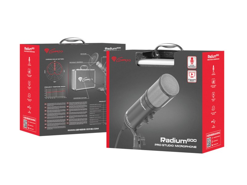 Streamovací mikrofon Genesis Radium 600, USB - obrázek produktu