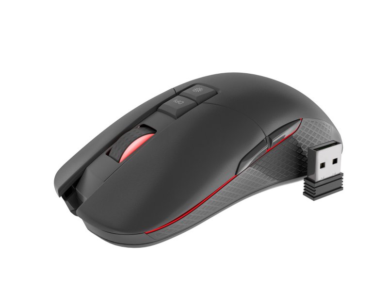 Genesis herní optická myš ZIRCON 330/ RGB/ 3600 DPI/ Herní/ Optická/ Bezdrátová USB/ Černá-červená - obrázek produktu