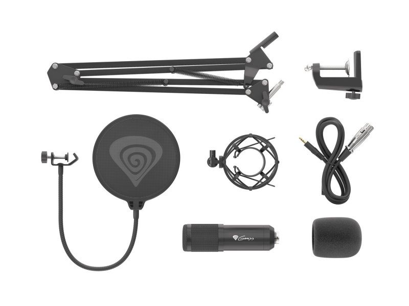 Streamovací mikrofon Genesis Radium 300,XLR, kardioidní polarizace, ohybné rameno, pop-filter - obrázek č. 4