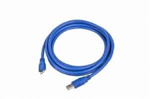 Kabel USB A-B micro 3m 3.0, modrý - obrázek produktu