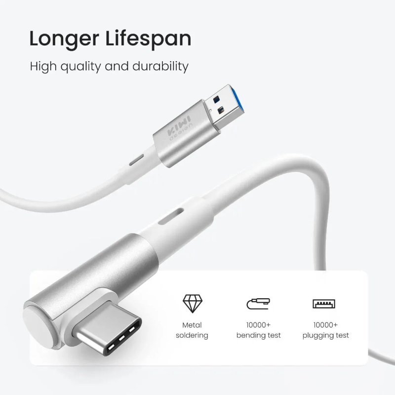 Kiwi design 4M Link Cable with charging, White - obrázek č. 4