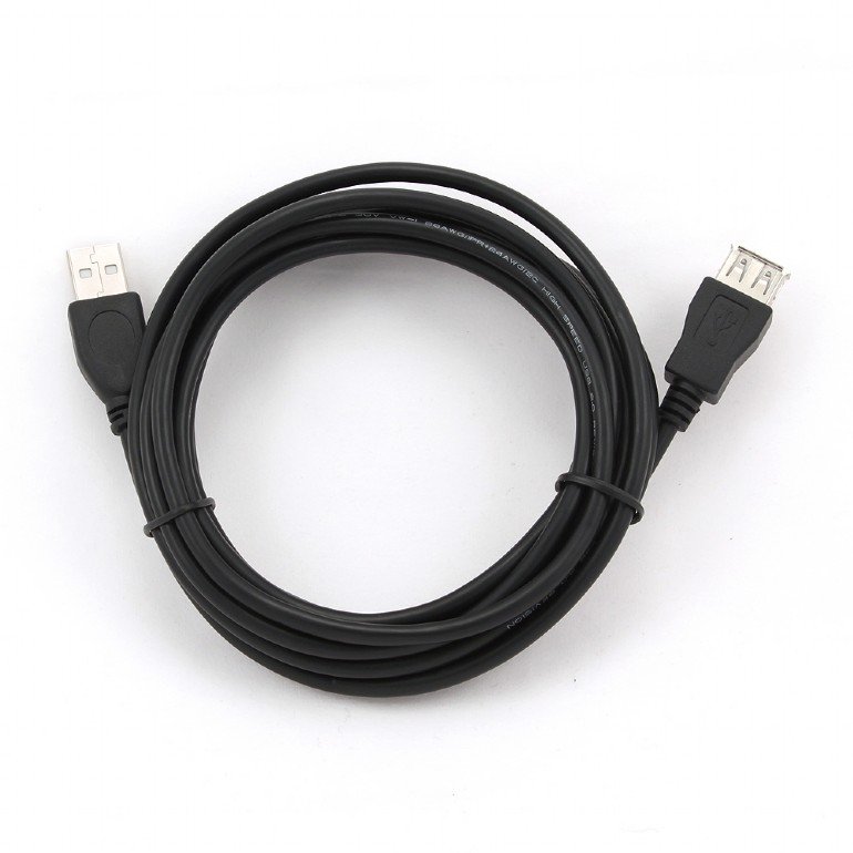 Kabel USB A-A 3m 2.0 prodlužovací HQ Black - obrázek č. 1