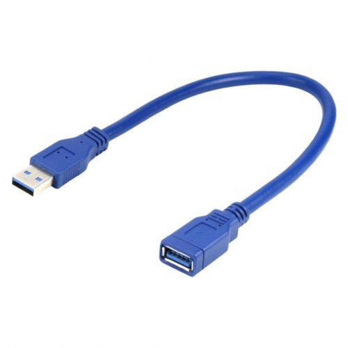 Kabel USB A-A 3.0, prodlužovací, modrý, 15cm - obrázek produktu