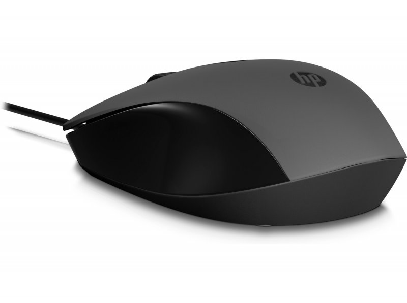 HP 150 Mouse/ Kancelářská/ Optická/ Drátová USB/ Černá - obrázek č. 3