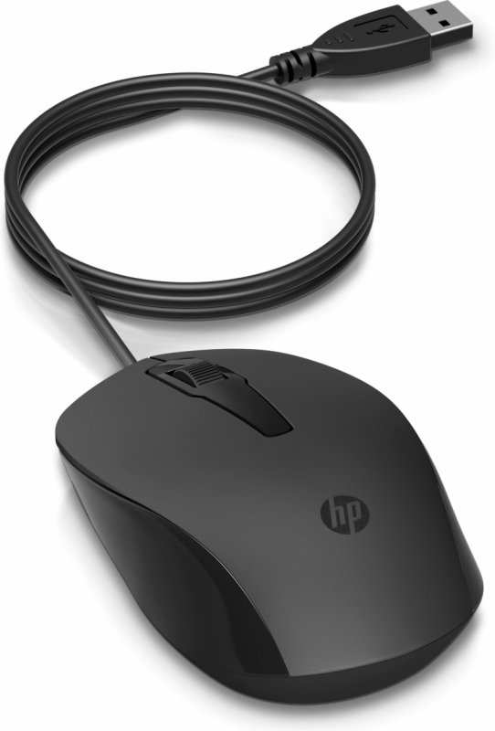 HP 150 Mouse/ Kancelářská/ Optická/ Drátová USB/ Černá - obrázek č. 5