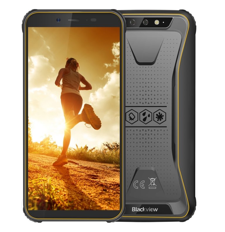 iGET Blackview GBV5500 Pro Yellow odolný telefon, 5,5" HD, 3GB+16GB, DualSIM, 4G, 4400mAh, NFC - obrázek produktu