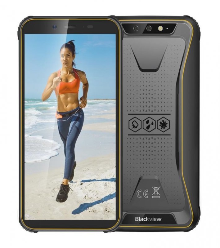 iGET Blackview GBV5500 Plus Yellow odolný telefon, 5,5" HD+, 3GB+32GB, DualSIM, 4G, 4400mAh, NFC - obrázek produktu
