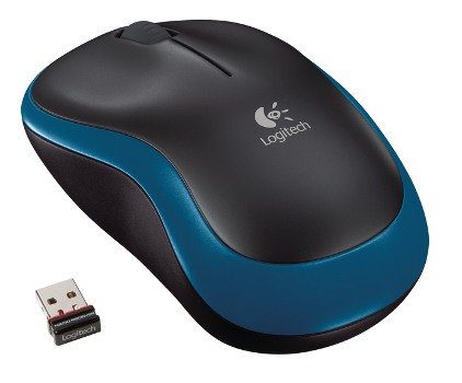 Logitech M185 nano/ Kancelářská/ Optická/ Bezdrátová USB/ Modrá - obrázek produktu