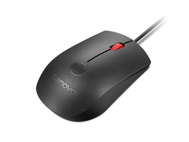 Lenovo Fingerprint Biometric USB Mouse Gen 3 / Kancelářská / Optická / 2 000 DPI / Drátové USB-A / Černá - obrázek č. 1