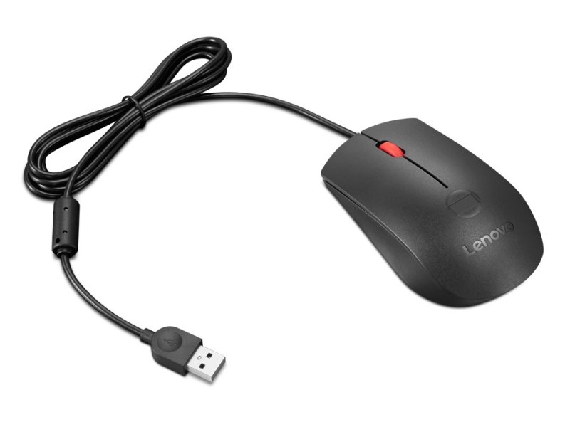 Lenovo Fingerprint Biometric USB Mouse Gen 3 / Kancelářská / Optická / 2 000 DPI / Drátové USB-A / Černá - obrázek č. 5