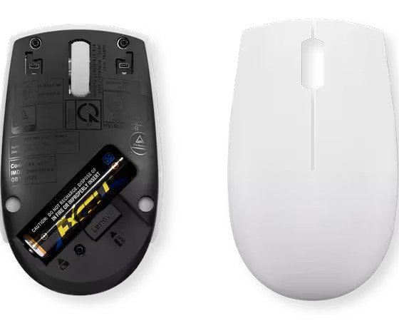 Lenovo 300 Wireless Compact / Kancelářská / Optická / 1 000 DPI / Bezdrátová USB / Bílá - obrázek č. 1