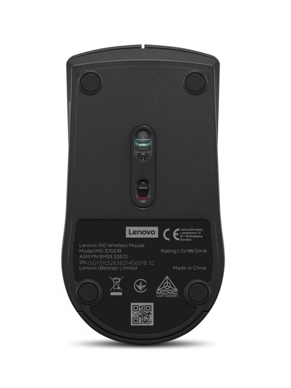 Lenovo 150/ Kancelářská/ Optická/ Bezdrátová USB/ Černá - obrázek č. 5
