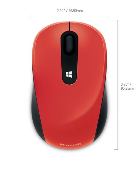 Microsoft Sculpt Mobile Mouse Wireless, Flame Red - obrázek č. 4