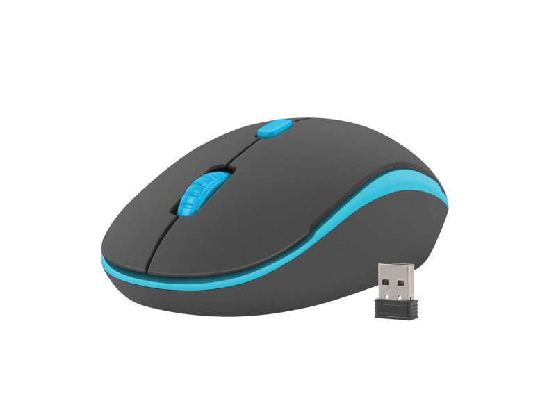 Natec optická myš MARTIN/ 1600 DPI/ Cestovní/ Optická/ Bezdrátová USB/ Černá-modrá - obrázek produktu