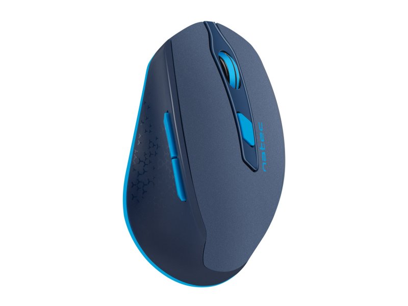 Tichá bezdrátová myš Natec Siskin 2400 DPI, modrá - obrázek č. 3