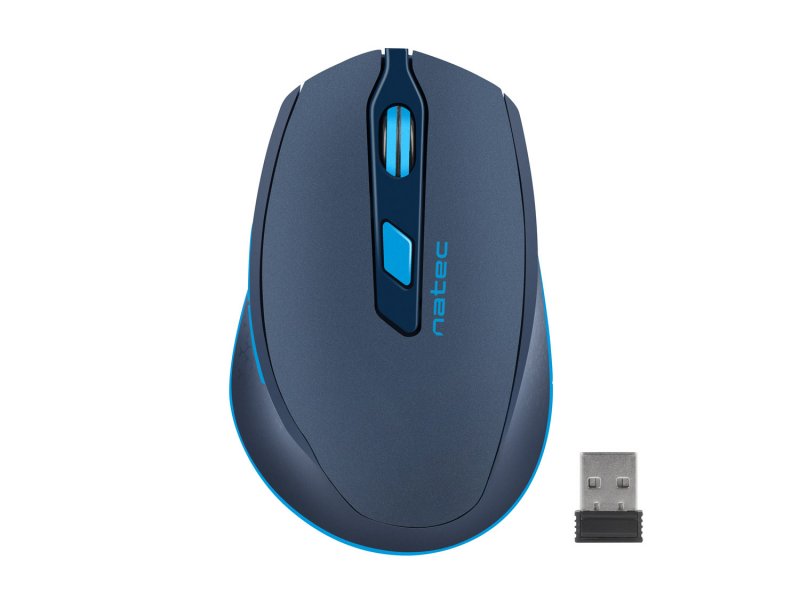 Tichá bezdrátová myš Natec Siskin 2400 DPI, modrá - obrázek produktu