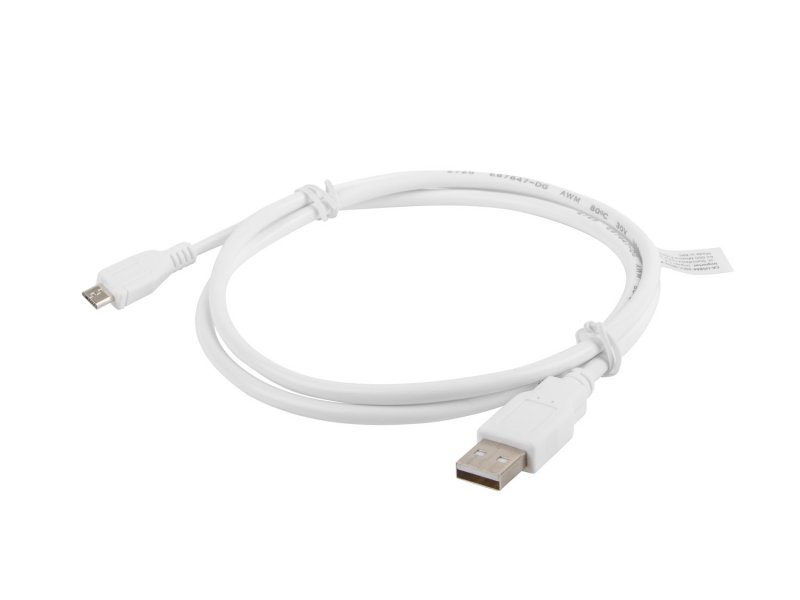 LANBERG Kabel USB 2.0 AM/ Micro, 1m, bílý - obrázek č. 1