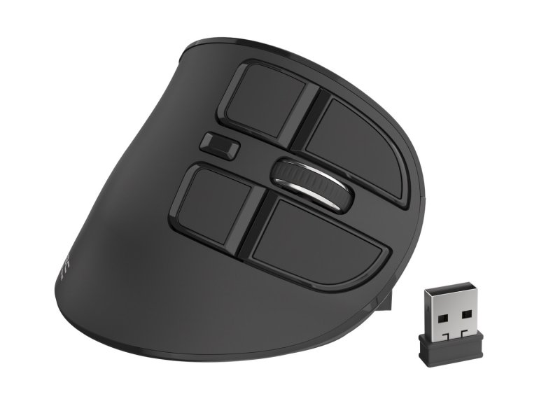 Natec optická vertikální myš EUPHONIE/ 2400 DPI/ Kancelářská/ Optická/ Pro praváky/ Bezdrátová USB/ Černá - obrázek č. 4