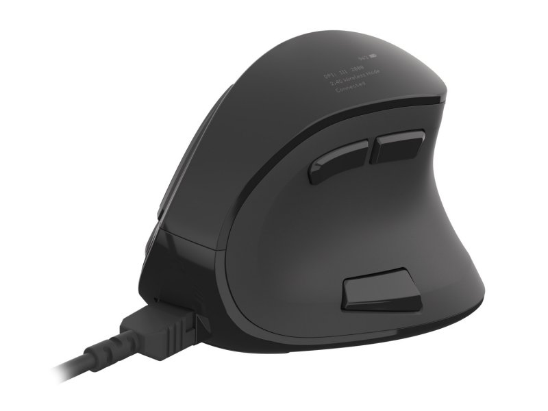 Natec optická vertikální myš EUPHONIE/ 2400 DPI/ Kancelářská/ Optická/ Pro praváky/ Bezdrátová USB/ Černá - obrázek č. 3