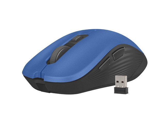 Natec optická myš ROBIN/ Cestovní/ Optická/ 1 600 DPI/ Bezdrátová USB/ Modrá - obrázek č. 1