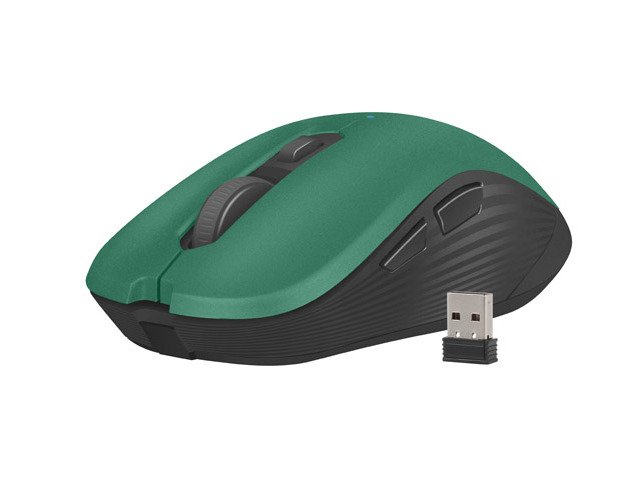 Natec ROBIN/ Cestovní/ Optická/ Bezdrátová USB/ Černá-zelená - obrázek č. 1